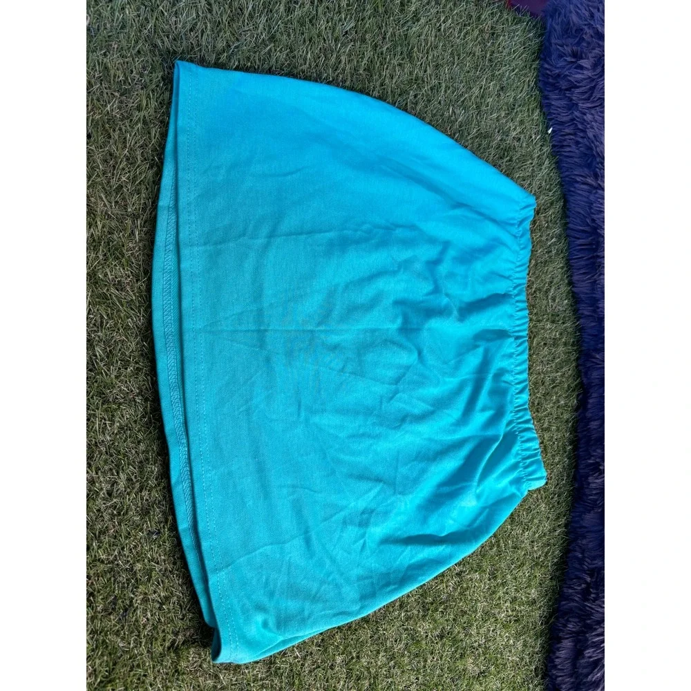 Shein Skirt Blue Mini Elastic Waist Casual Everyday‎ Short Summer Beach